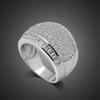 Women'S Inlaid Zircon Wide Ring Personalized Index Finger Ring Electroplated Micron Rhodium Gold Silver Jewelry