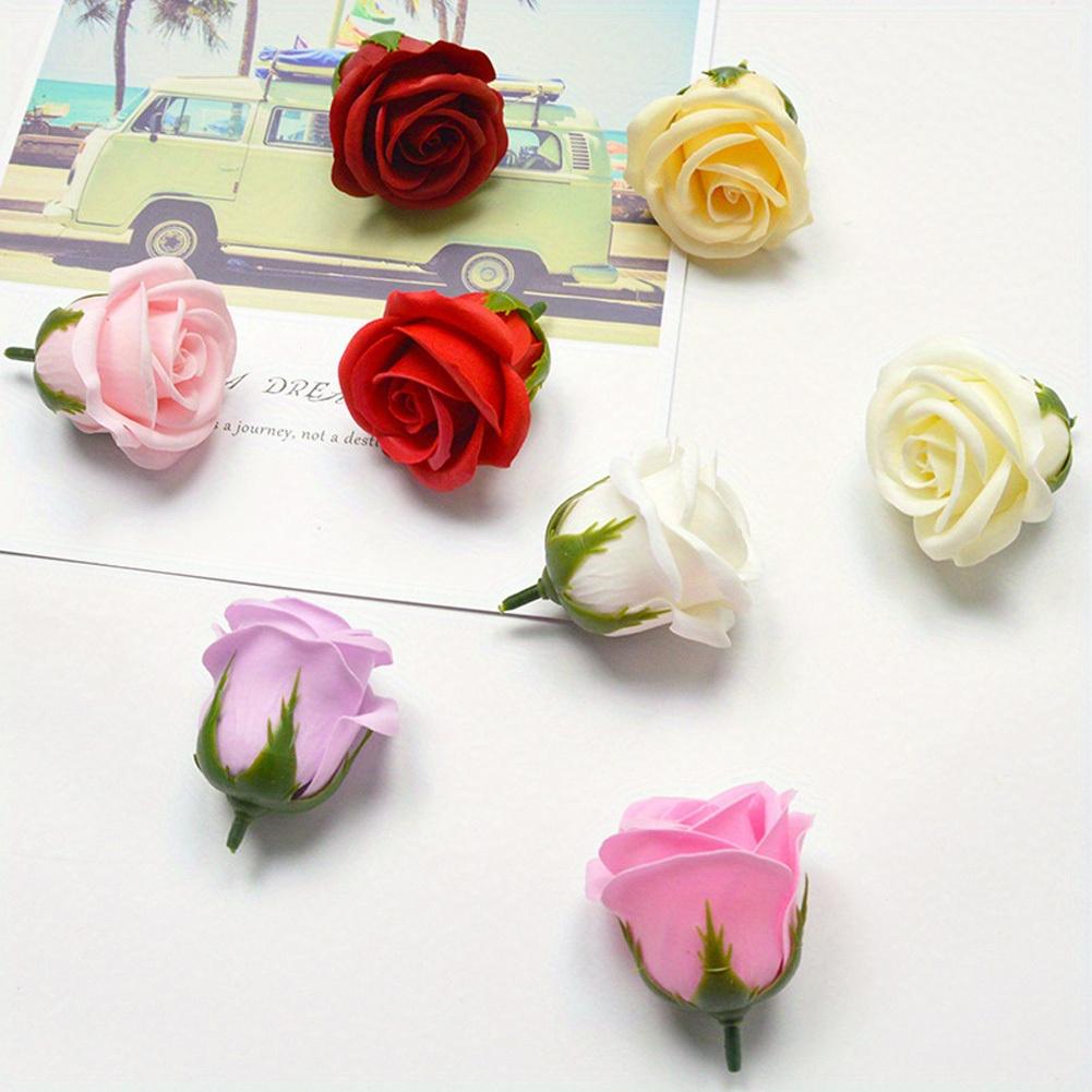50pcs Handmade Soap Roses, 4 Layer Roses, DIY Flower Head, Wedding Rose Flowers Decor, Valentine's Day Romantic Bouquet