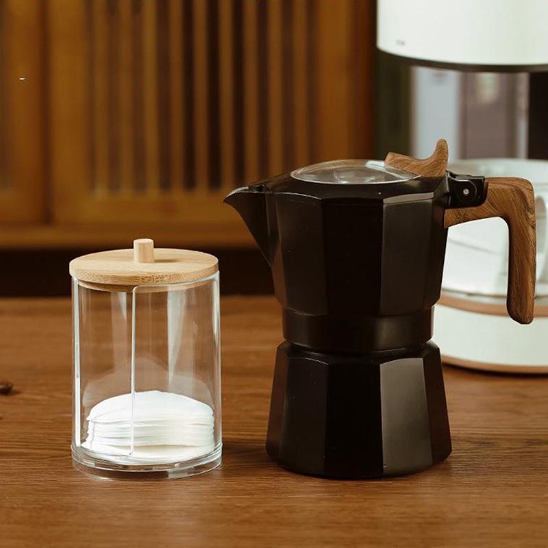 Coffee Filter Paper Box Round Mocha Pot Filter Paper Box With Cover Lid Coffee Paper Filter Storage Box Coffee Filter Paper Hold