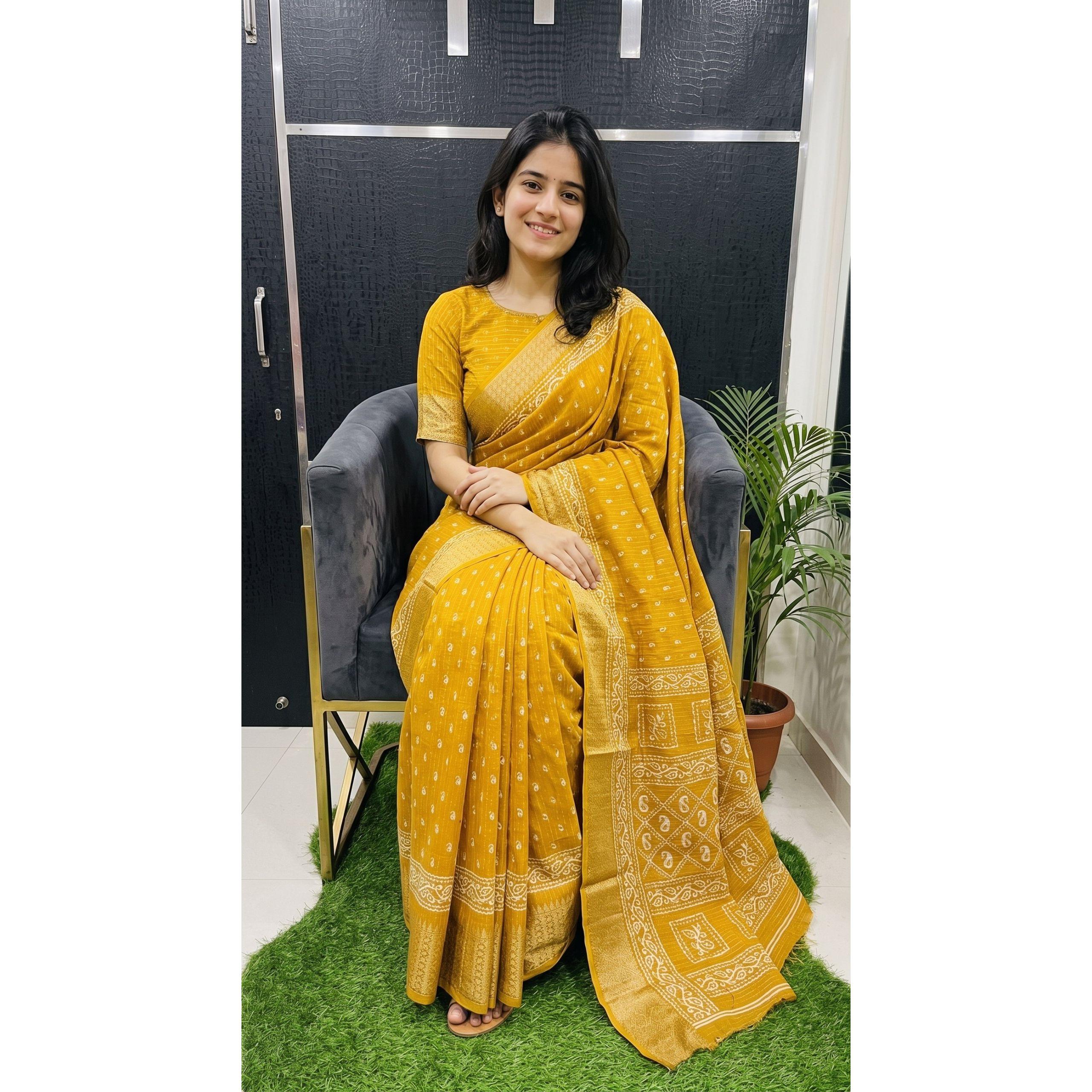 NEW LAUNCH – Designer Freehand Dola Doby Silk Saree Collection