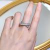 Noble Women's Full Diamond Ring 925 Silver Ring with Thin Layered Layer