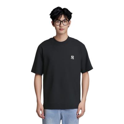 MLB New York Yankees T Shirts Unisex Black Crew Neck Moderate Straight Fit 3ATSB1143-50BKS