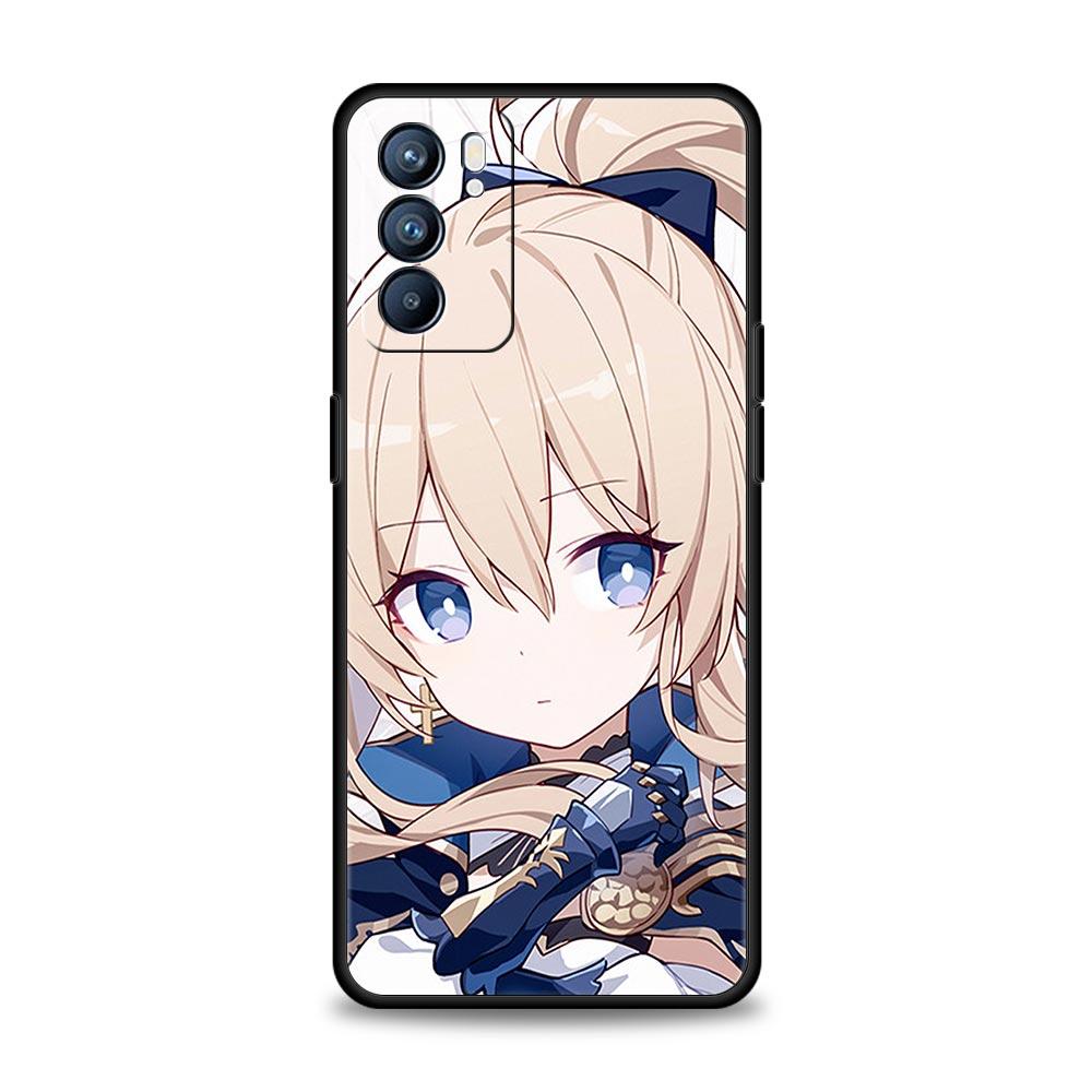 Genshin Impact Game Phone Case For Oppo A54 A53 A52 A9 2020 A15 A95 A16 A76 A74 A12 Find X5 Reno7 Reno6 Pro Plus 5G Black Cover