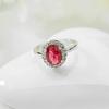 Elegant Pink Tourmaline & Zircon Oval Ring for Women