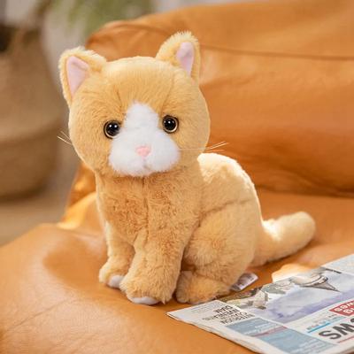 Peluche de gato Devon Rex de 26 cm, simulación de gato pastoral, lindo gato, juguete realista para mascotas, decoración del hogar, regalo de cumpleaños para niños.