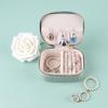 PU Leather Portable Jewelry Box with Zipper - Bracelet, Earrings, Ring Storage