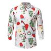 Christmas Holiday Party Men's 3D Snowflake Snowman Print Festive Atmosphere Lapel Long Sleeve Shirt Casual Slim Shirt