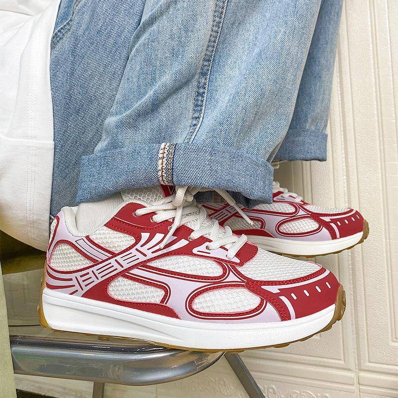 Harajuku ulzzang summer thick-soled mesh dad shoes breathable and lightweight sports shoes street photography retro casual shoes