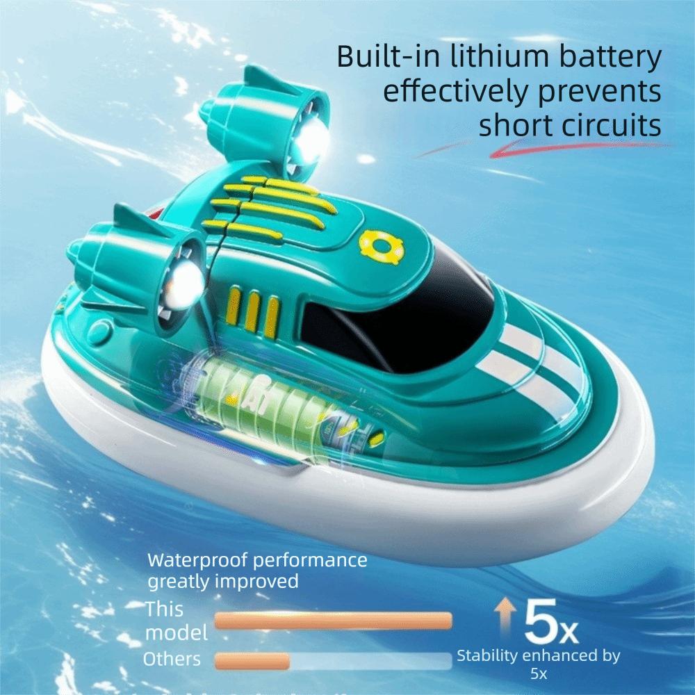 With Lights RC Boat Toy Wireless Remote Controlled RC Mini Boat Model Toy Tugboat Model Toy Gift