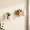 2Pcs Acrylic Floating Wall Shelves Transparent Wall Shelves Adhesive or Screw Installation Display Shelves for Speaker Plant Pot Figures