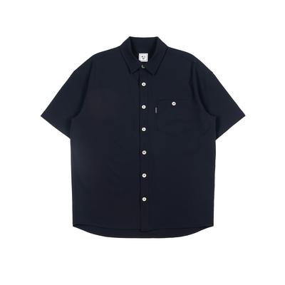 Achellelando Ds04Bk Solid B Short Sleeve Work Shirt Black