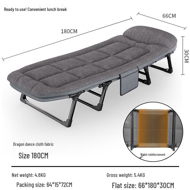 Portable Single Folding Nap Cot and Recliner for Office or Home Use