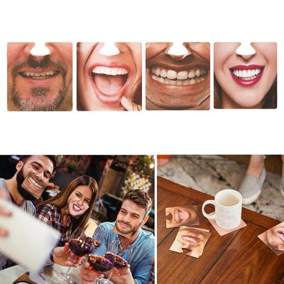Set di 10 Sottobicchieri Divertenti per Copertura Viso Goditi Sottobicchieri Unici per Tazza Sottobicchieri Multifunzionali