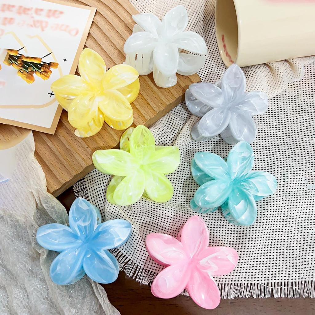 New Hawaiian Flower Hair Claw Clips Discoloration In Sunlight, Strong Hold Beach Hair Accessories for Women Thin Thick Hair