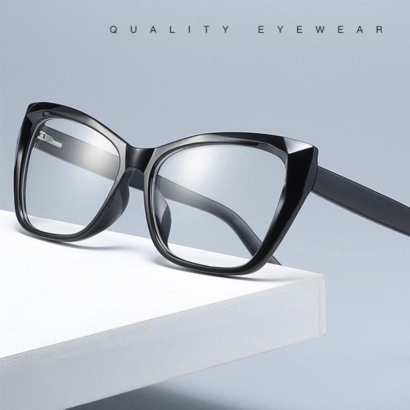 Optical Transparent Reading Glasses For Vision +1 +1.5 +1.75 +2 Fashionable Gray Eyeglasses Blue Light Filteringweight Sexy Cat-Eye Glasses Women