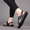The first layer of cowhide sandals, men's breathable soft bottom dew refers to casual beach shoes, men's sandals, genuine leather slippers, dual-use