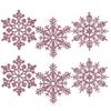 White Christmas Tree Decorations Artificial Flowers Ornaments Berry Stems Hanging Snowflakes for Xmas Tree Party Holiday Decor