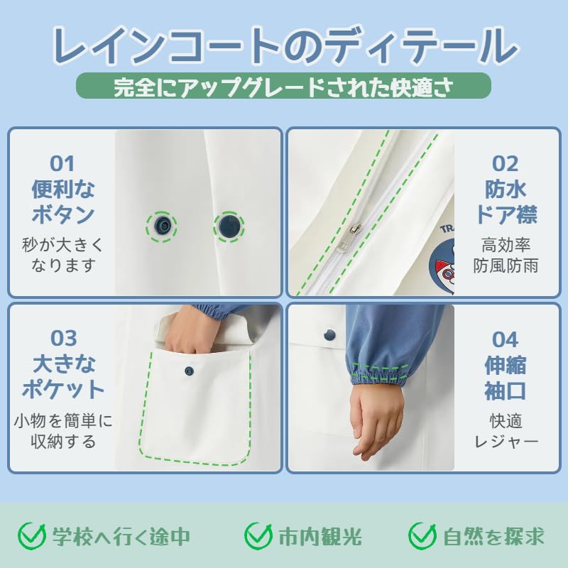 Style for Raincoat for Bicycle Raincoat for Boys and Rain Rain Long Stylish Rain Heavy Rainy Backpack for with Storage Pouch [WhaRainle] [New 2025]