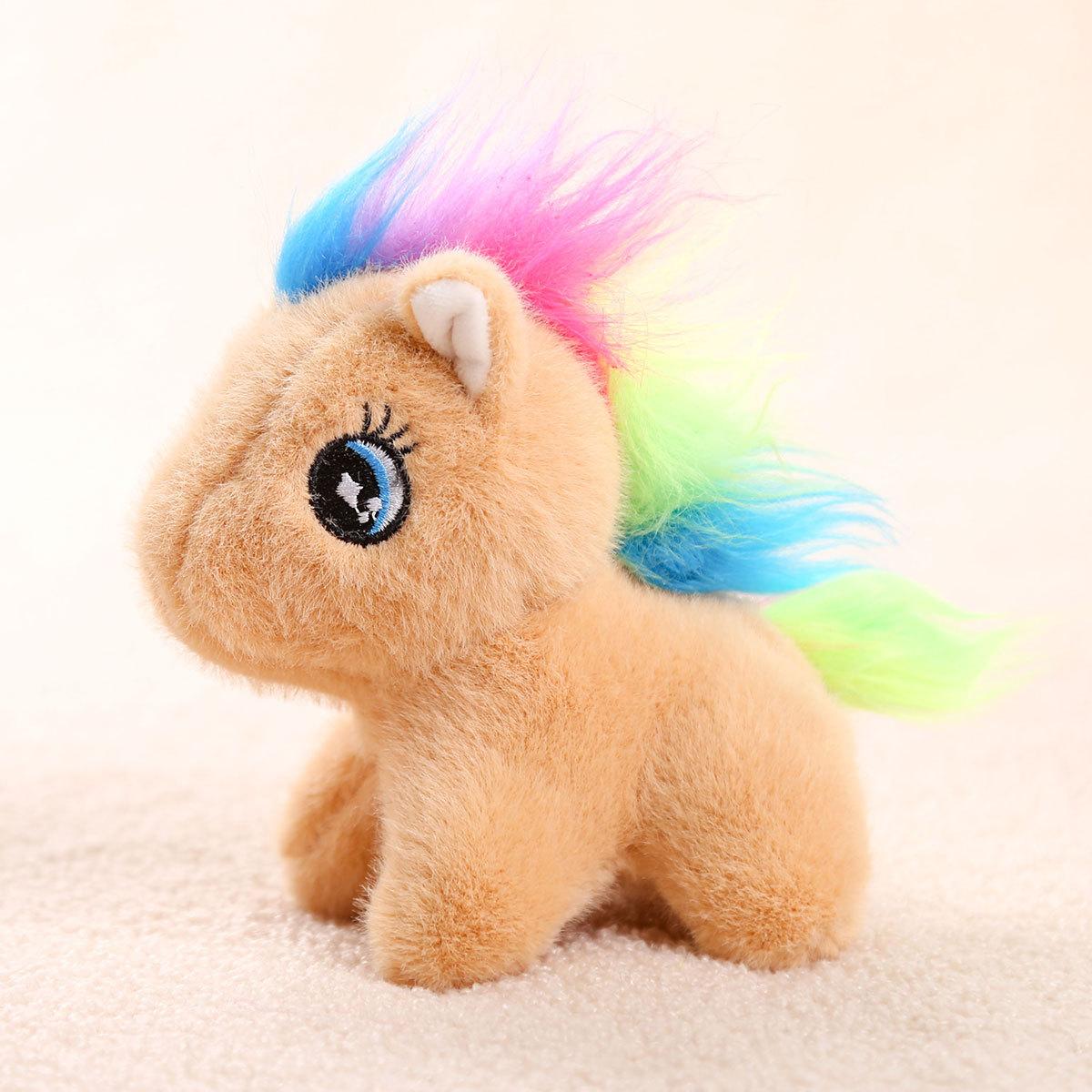 

Colorful pony pendant doll keychain plush toy birthday gift girls rag doll bag public About 13cm/36g