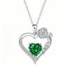 Rose Flower Love Heart Jewelry Wife Girlfriend Mom Daughter Anniversary Birthday Gift 12 Birthstone Necklace for Women