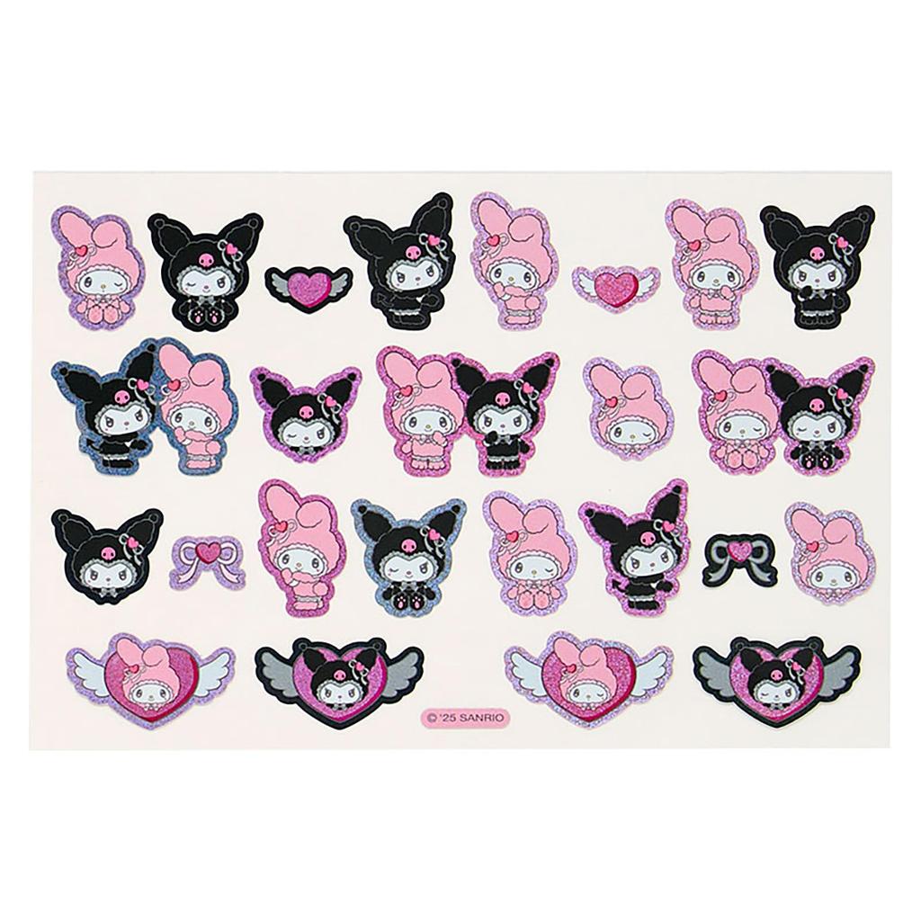 Sanrio Sticker Set Saro My Melody Acrylic Ages 415171 (Mellow Miusa) & Kuromi, Paper, PVC, Resin, 3+,
