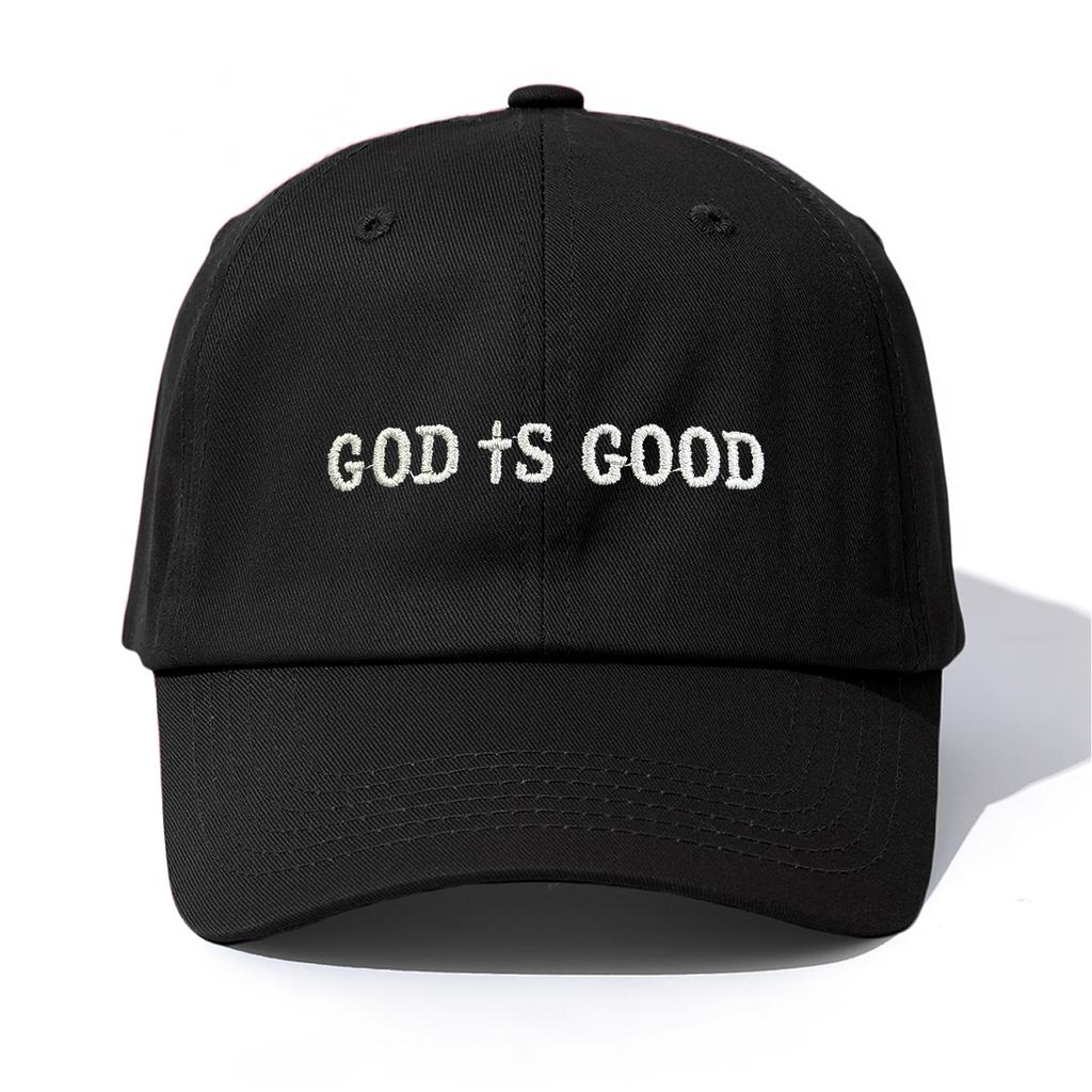 1pc GOD IS GOOD Embroidery Baseball Cap for Adults,Minimalist Retro Style Casual Soft Adjustable Dad Hat,Perfect As Gift