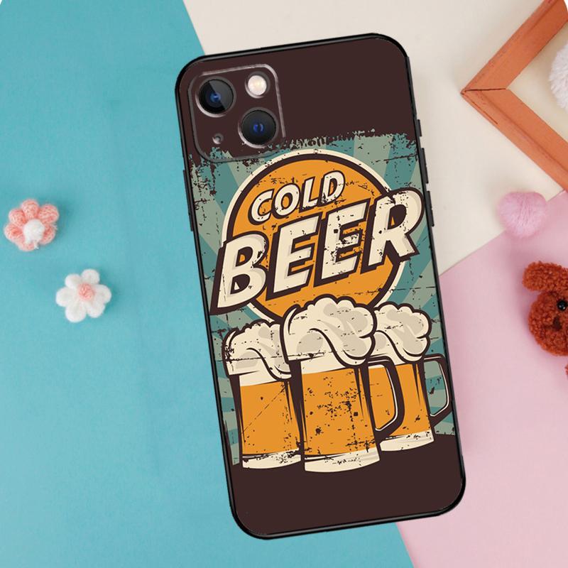 Beer Phone Case For iPhone 16 15 13 12 11 14 Pro Max Plus Mini XR 16e Funda Silicone Back Cover