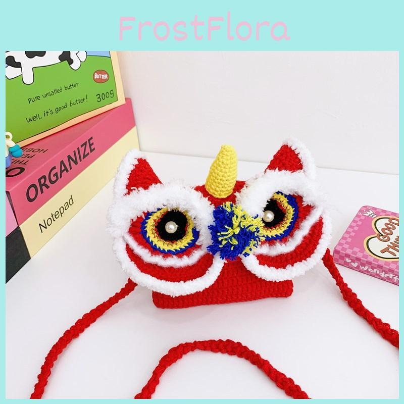 Lovely Woven Red Lion Bag For Kids Versatile For School And Holiday Celebrations