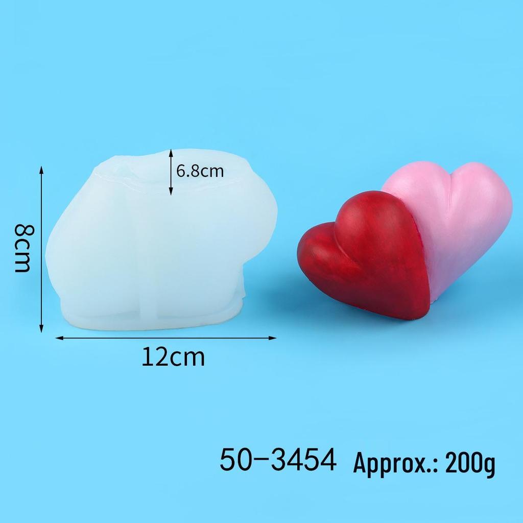 DIY 3D Heart-Shaped Silicone Mold for Valentine's Day Car Freshener, Candle, Squeeze Toy, and Decoration.