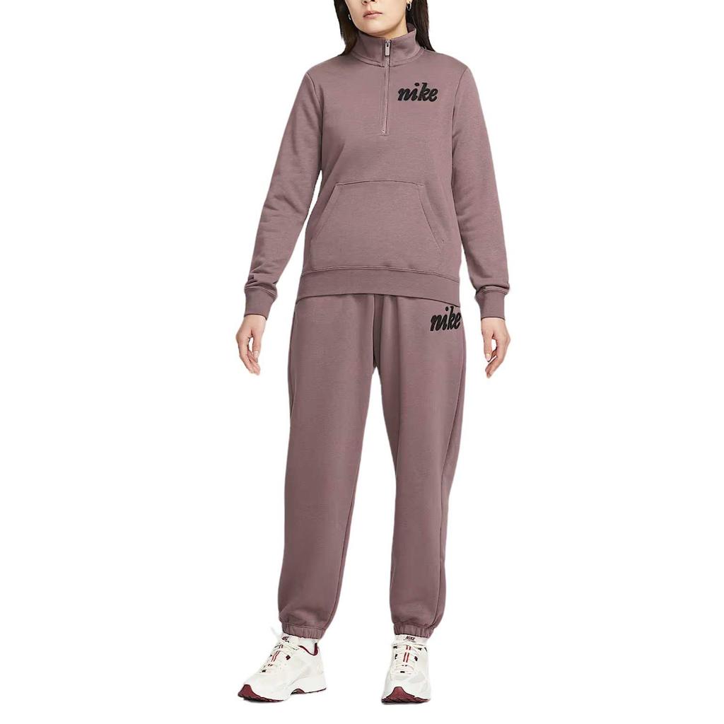 Nike Sportswear Club Fleece Letter Stand Collar Half Zip Pullover Sweatshirt Women sweatshirt IQ3722-502