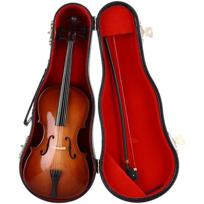 Mini Modelo de Violoncelo Ornamento Contrabaixo Instrumento Musical Decoração de Madeira Presente Delicado