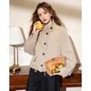 ET BOITE Women's Loose Fit Stand-Collar Cropped Windbreaker