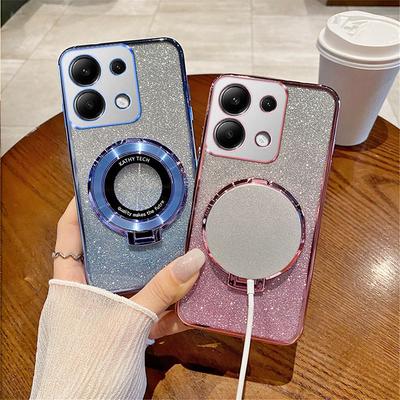 Etui na telefon Redmi Note14 Pro Gradient Glitter Stand Dla Xiaomi 14T POCO X7 Redmi Note 14 Pro+ 14C Platerowany Miękki Pokrowiec ze Wspornikiem