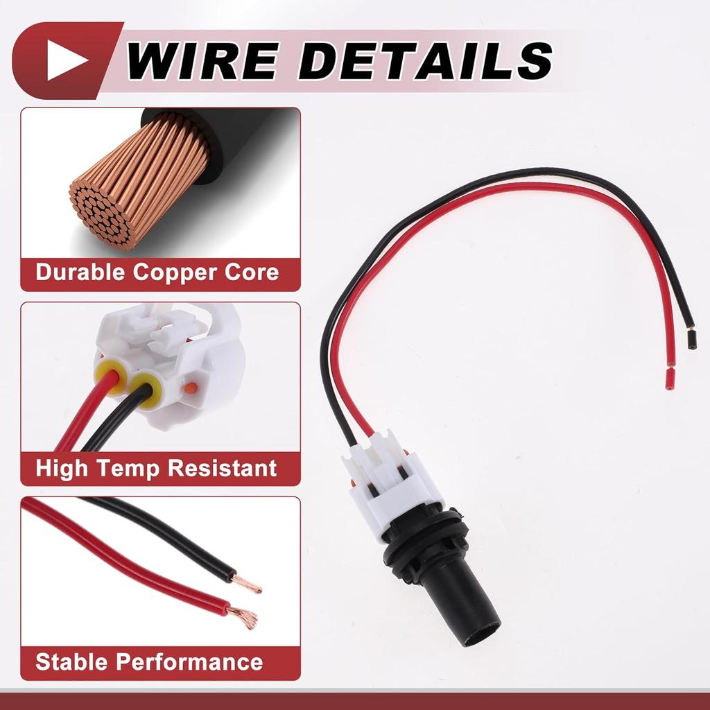 1 Set Side Marker Light Socket Wiring for Toyota 4Runner 2013-2021 No.90075-60077/9007560077 Headlight Lamp Bulb Pigtail Connector Harness