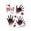 Atmospheric Haunted House Accents Halloween Horror Stickers, with Spooky Handprints Footprints Printed, Creepy Text Decals Self-adhesive Decals,