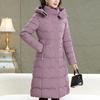 Μεγάλα Μεγέθη XL-5XL Μπουφάν Γυναικών Μέσης Ηλικίας Χειμωνιάτικα Μακριά Παρκά με Κουκούλα Χοντρά Ζεστά Κομψά Γυναικεία Μπουφάν
