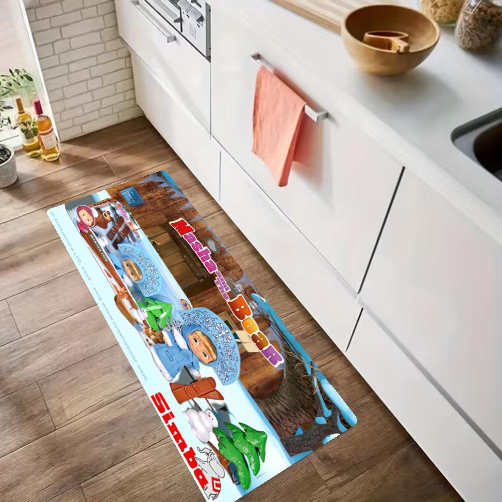 Masha Bear Kitchen Carpet Nonslip Floor Mat Ideal For Indoor And Outdoor Entryway Door Mat Laundry Room Bathroom Foot Mat