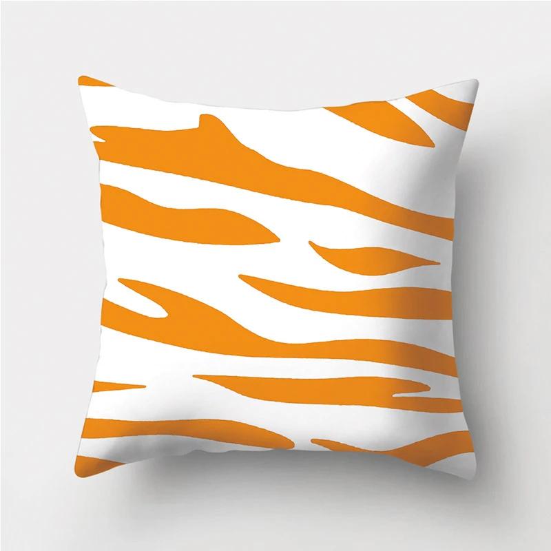Orange Geometric Pattern Decorative Cushions Pillowcase Polyester Cushion Cover Throw Pillow Sofa Decoration Pillowcover 40923