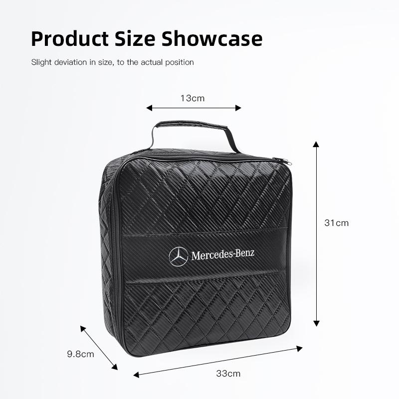 MEA4 Car Charger Leather Storage Pouch Waterproof Wear Resistant Cable Organizer Pouch For Mercedes-Benz GLC X253 X254 C-Class W205