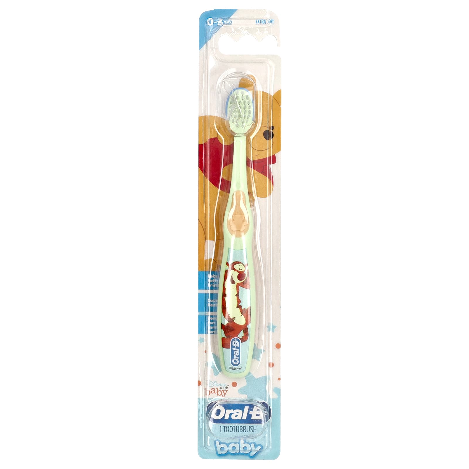

Oral-B, дитяча зубна щітка, екстра софт, 0-3 роки, Disney, 1 зубна щітка