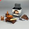 MOC Mattoncini Forno Cucina Pollo arrosto Cibo Pizza Cottura Panino ripieno al vapore Blocchi da costruzione Città Amici Giocattoli fai-da-te per Bambini