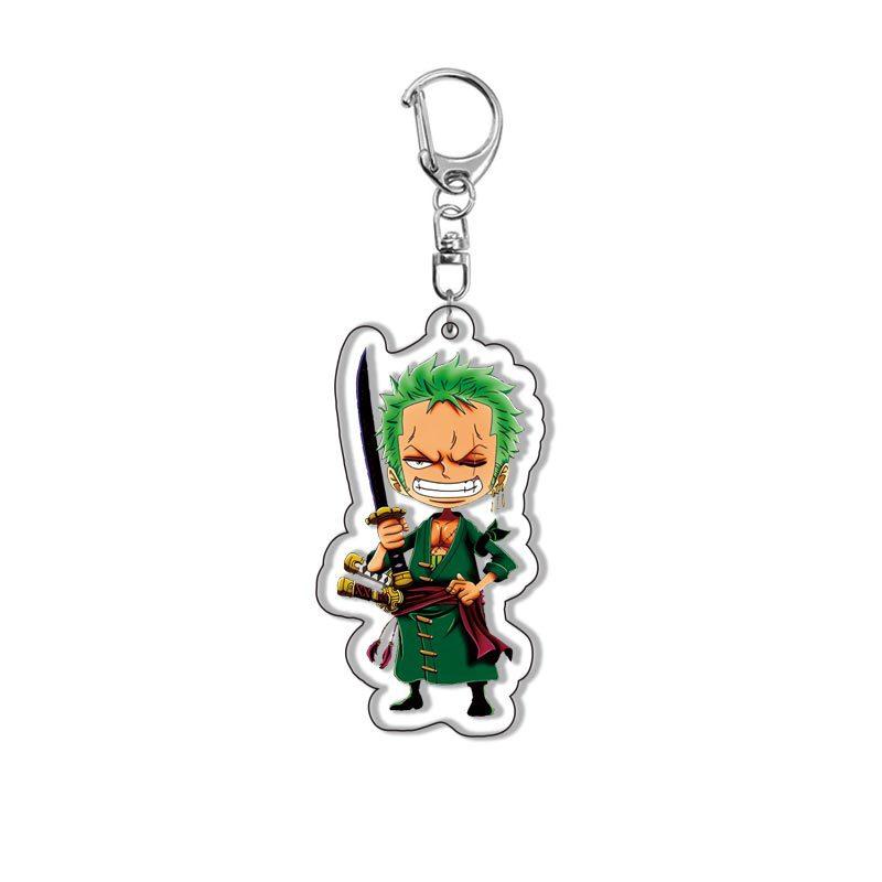Portachiavi Ciondolo in Acrilico Anime One Piece Luffy Chopper Zoro Roronoa Accessorio per Zaino Alta Qualità Bel Design