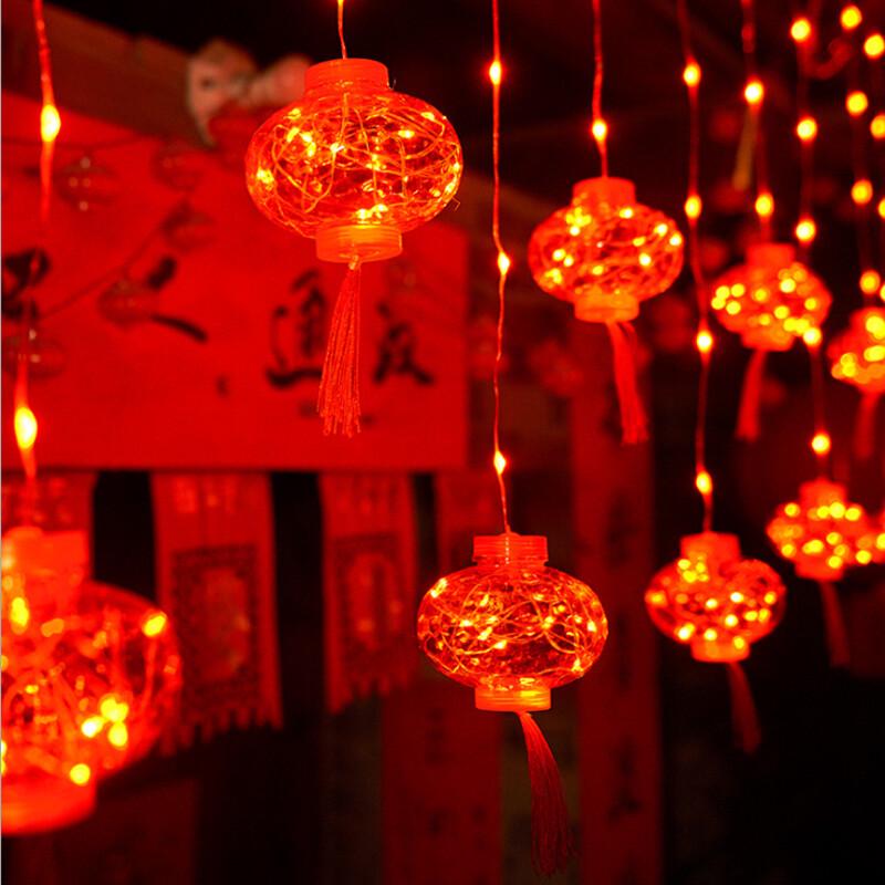 LED Red Lantern Decorative String Lights 3m