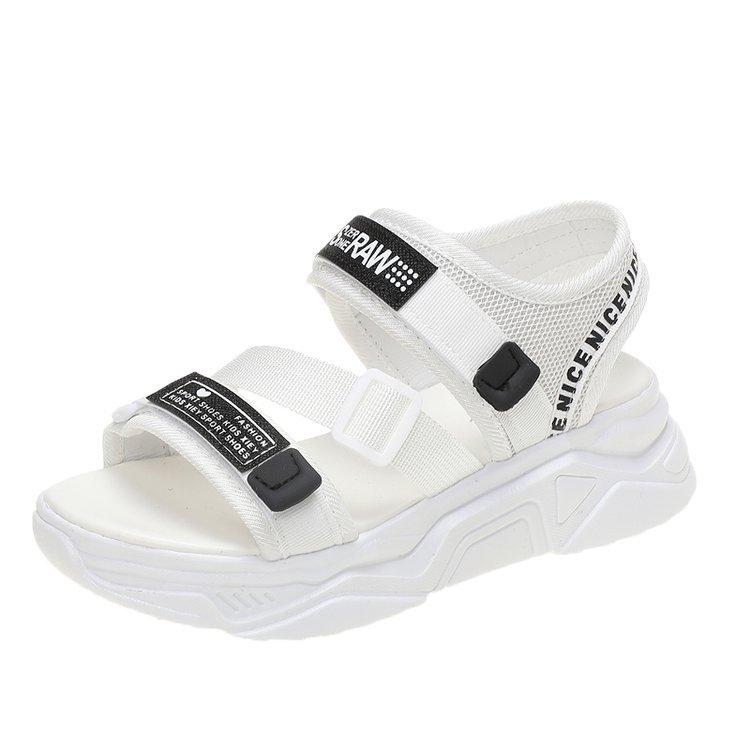 22 spring and summer new sandals sports style one-character open-toed Velcro sandals 35