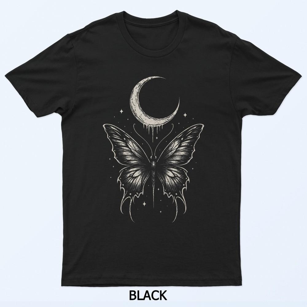 

Butterfly Moon Moth Goth Alt Y2K Grunge Dark Fairy Aesthetic T-Shirt S