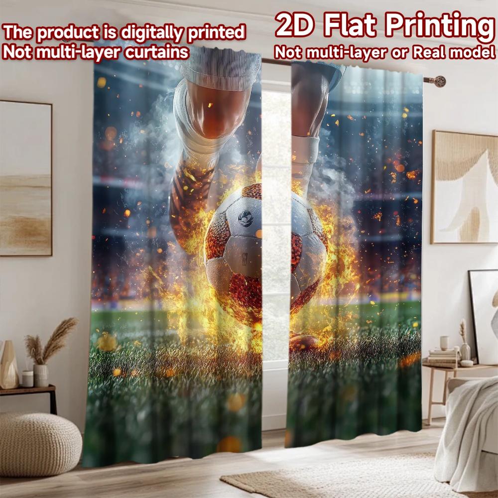 2D flat Photography Backdrop Popular Background cloth Fiery Soccer Kick 100% Polyester Anniversary for Holiday home decor