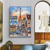 Abstrakte Pariser malerische Turmstraßenmalerei auf Leinwand, Wandkunst, Poster und Kopien von Landschaftsfotos für die Wohnzimmerdekoration zu Hause