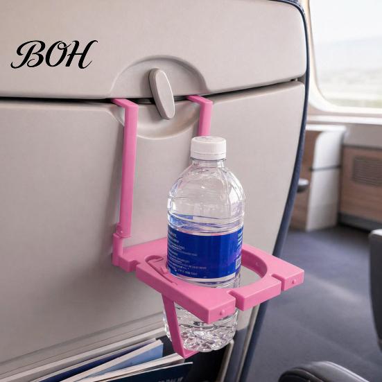 Space Saving Car Cup Holder 3D Printed for Back Seat, Foldable Phone No Glue Stand Tray, Hanging Drink Caddy SUV Truck, Airline Accessory Dual