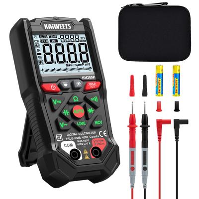 KAIWEETS Digital Multimeter, Button-Type Auto-Range, True RMS Automatic Identification, 4000 Counts, High Precision, Multi-Tester, NCV Non-Contact Vol