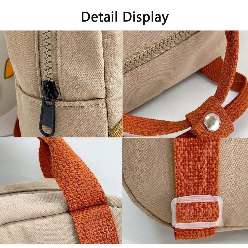 Long Neck Small Dinosaur Kindergarten Children Backpack Cartoon Hook Hair Embroidered Kindergarten School Bags Canvas